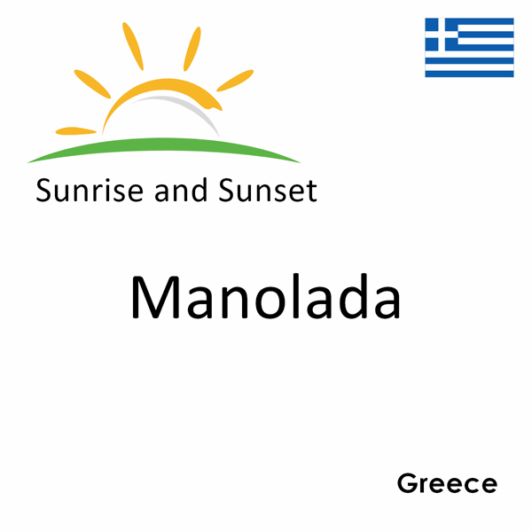 Sunrise and sunset times for Manolada, Greece