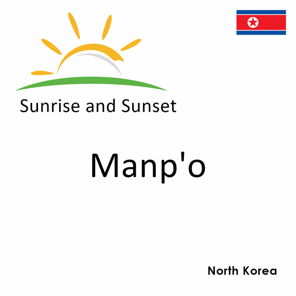 Sunrise and sunset times for Manp'o, North Korea