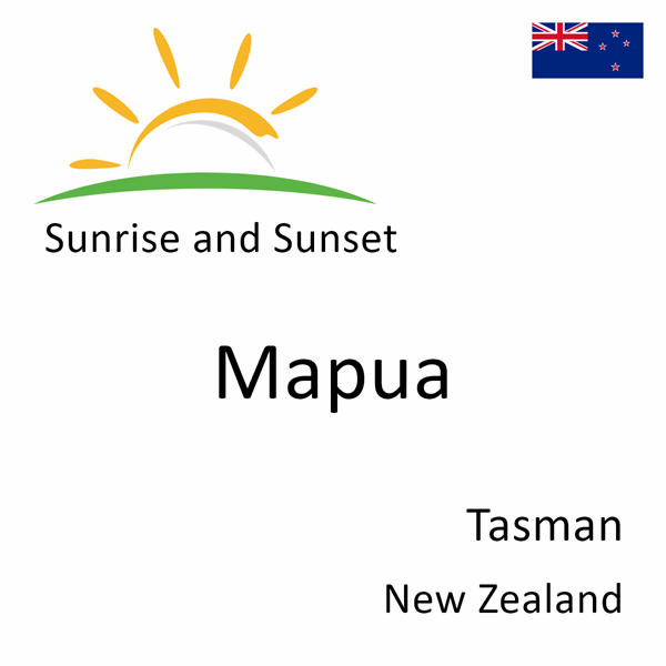 Sunrise and sunset times for Mapua, Tasman, New Zealand
