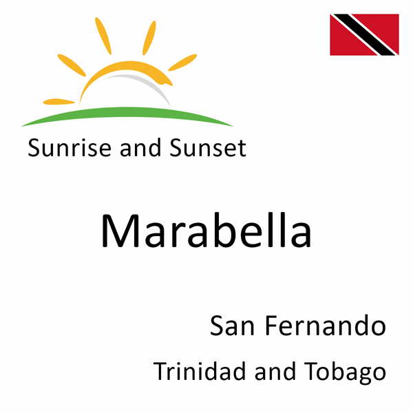 Sunrise and sunset times for Marabella, San Fernando, Trinidad and Tobago