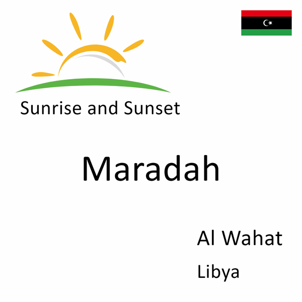 Sunrise and sunset times for Maradah, Al Wahat, Libya