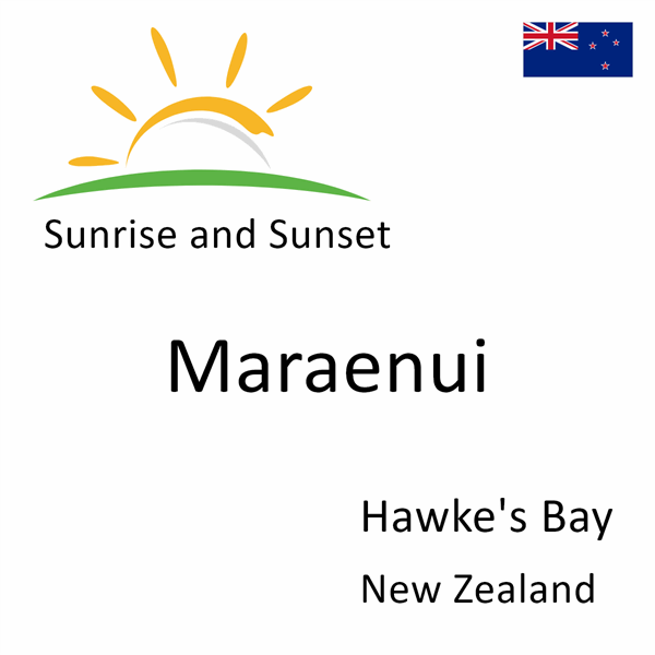 Sunrise and sunset times for Maraenui, Hawke's Bay, New Zealand