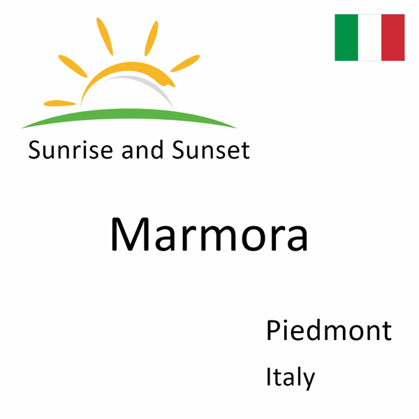 Sunrise and sunset times for Marmora, Piedmont, Italy