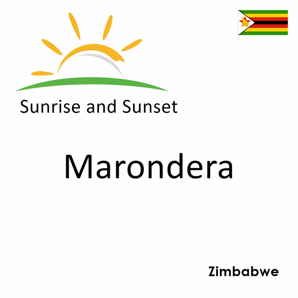 Sunrise and sunset times for Marondera, Zimbabwe
