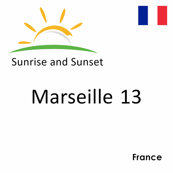 Sunrise and sunset times for Marseille 13, France