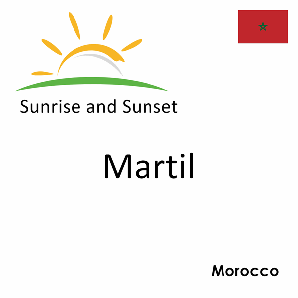 Sunrise and sunset times for Martil, Morocco