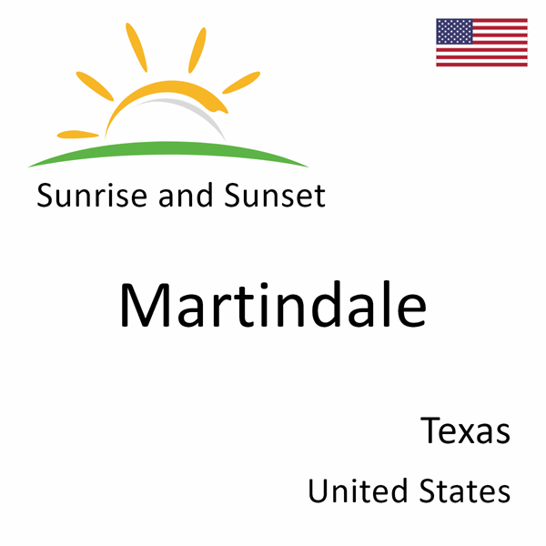 Sunrise and sunset times for Martindale, Texas, United States