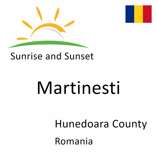 Sunrise and sunset times for Martinesti, Hunedoara County, Romania