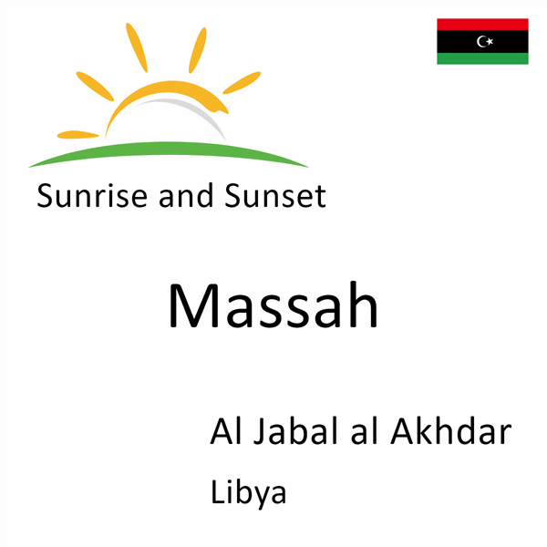 Sunrise and sunset times for Massah, Al Jabal al Akhdar, Libya