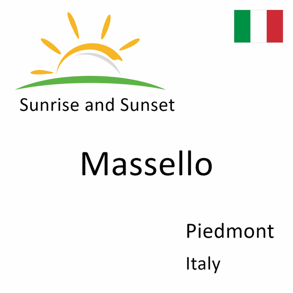 Sunrise and sunset times for Massello, Piedmont, Italy