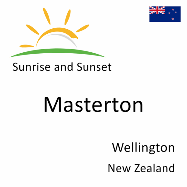 Sunrise and sunset times for Masterton, Wellington, New Zealand