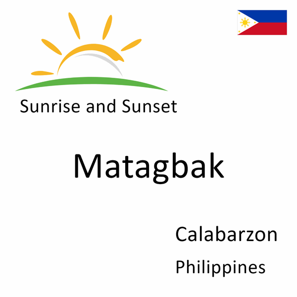 Sunrise and sunset times for Matagbak, Calabarzon, Philippines