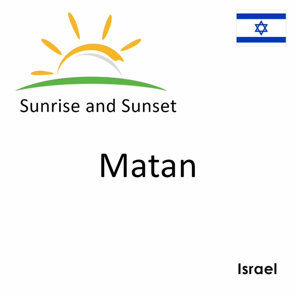 Sunrise and sunset times for Matan, Israel