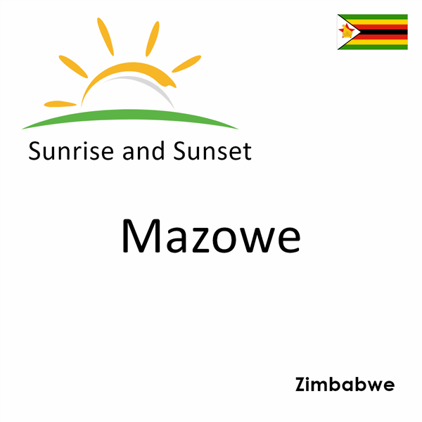 Sunrise and sunset times for Mazowe, Zimbabwe