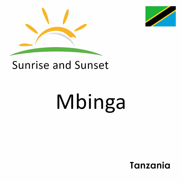 Sunrise and sunset times for Mbinga, Tanzania