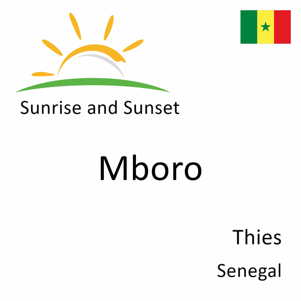 Sunrise and sunset times for Mboro, Thies, Senegal