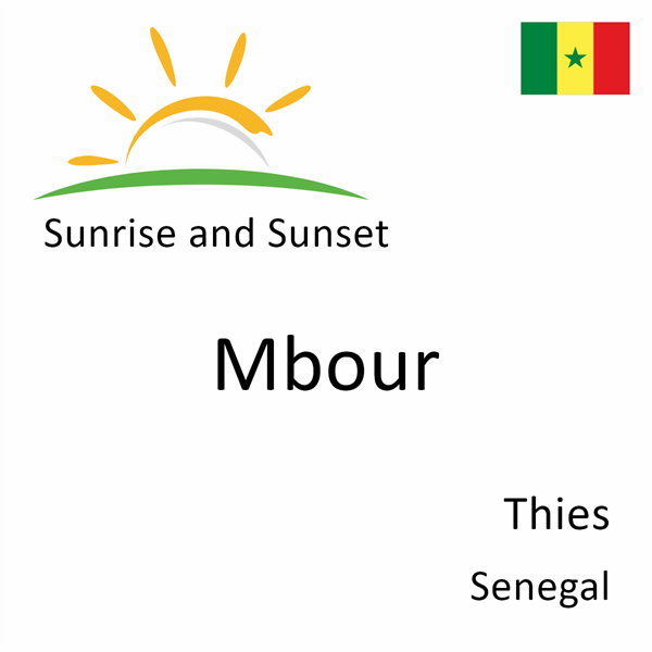 Sunrise and sunset times for Mbour, Thies, Senegal