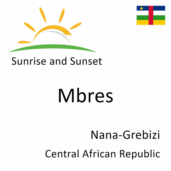 Sunrise and sunset times for Mbres, Nana-Grebizi, Central African Republic