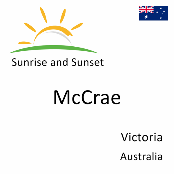 Sunrise and sunset times for McCrae, Victoria, Australia