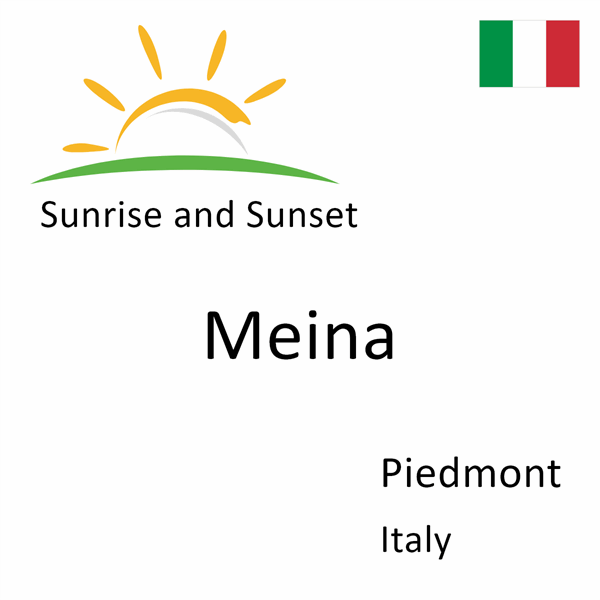 Sunrise and sunset times for Meina, Piedmont, Italy