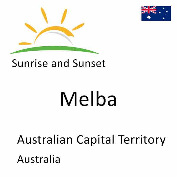 Sunrise and sunset times for Melba, Australian Capital Territory, Australia