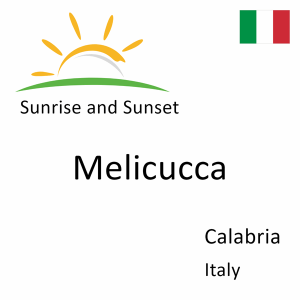 Sunrise and sunset times for Melicucca, Calabria, Italy