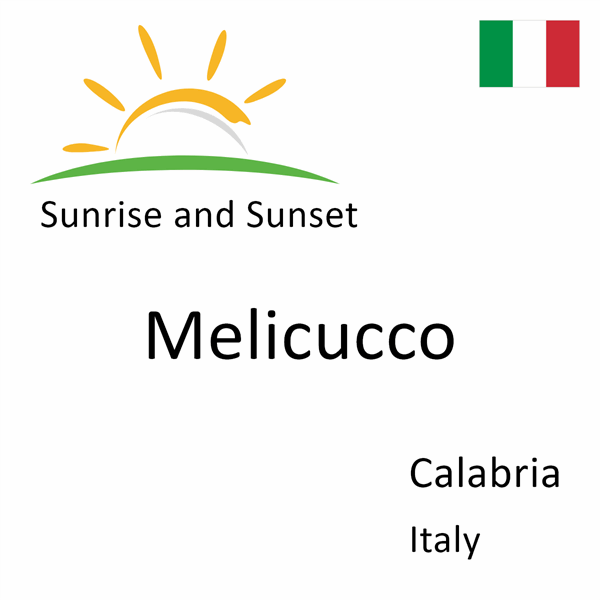 Sunrise and sunset times for Melicucco, Calabria, Italy