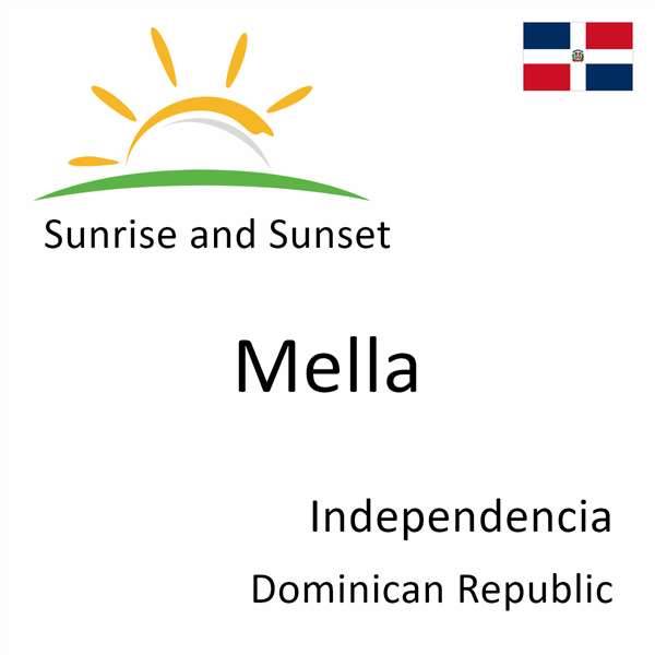 Sunrise and sunset times for Mella, Independencia, Dominican Republic