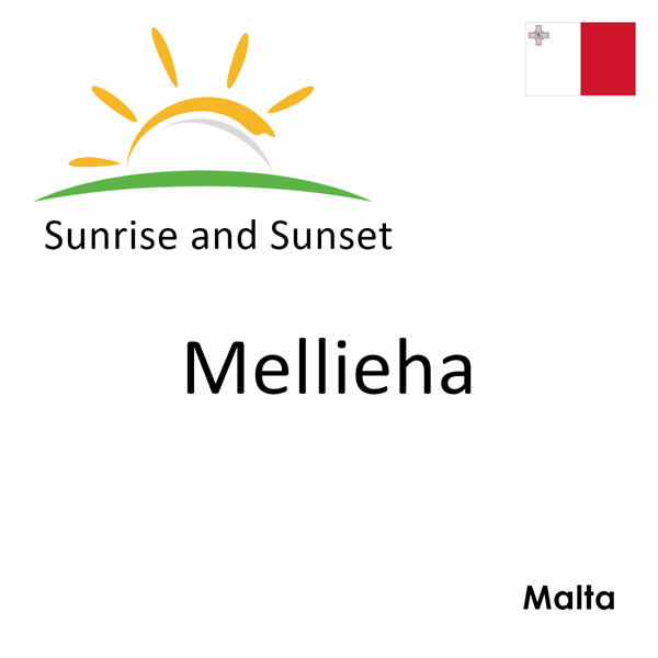 Sunrise and sunset times for Mellieha, Malta