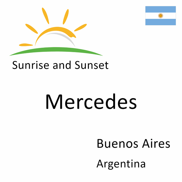 Sunrise and sunset times for Mercedes, Buenos Aires, Argentina