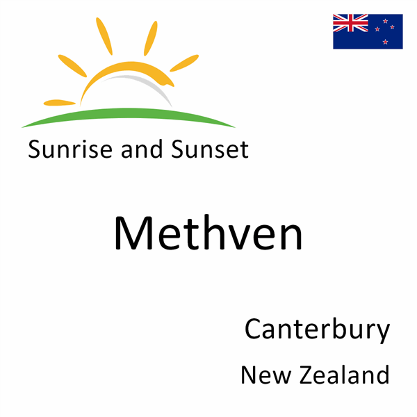 Sunrise and sunset times for Methven, Canterbury, New Zealand