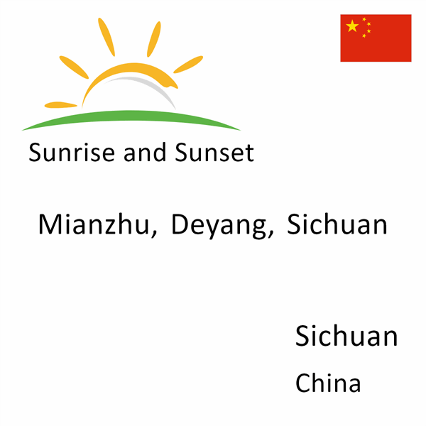 Sunrise and sunset times for Mianzhu, Deyang, Sichuan, Sichuan, China