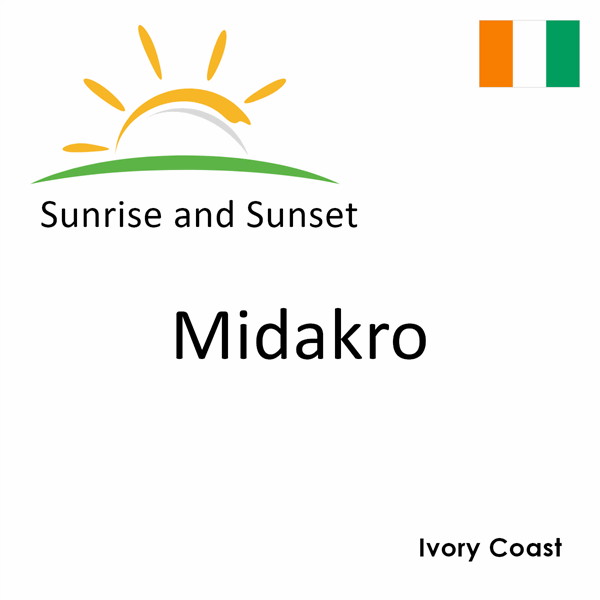 Sunrise and sunset times for Midakro, Ivory Coast