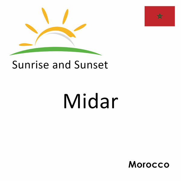 Sunrise and sunset times for Midar, Morocco