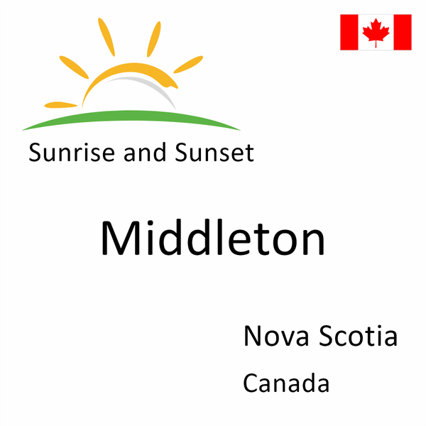 Sunrise and sunset times for Middleton, Nova Scotia, Canada