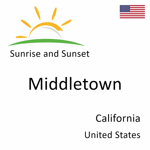 Sunrise and sunset times for Middletown, California, United States