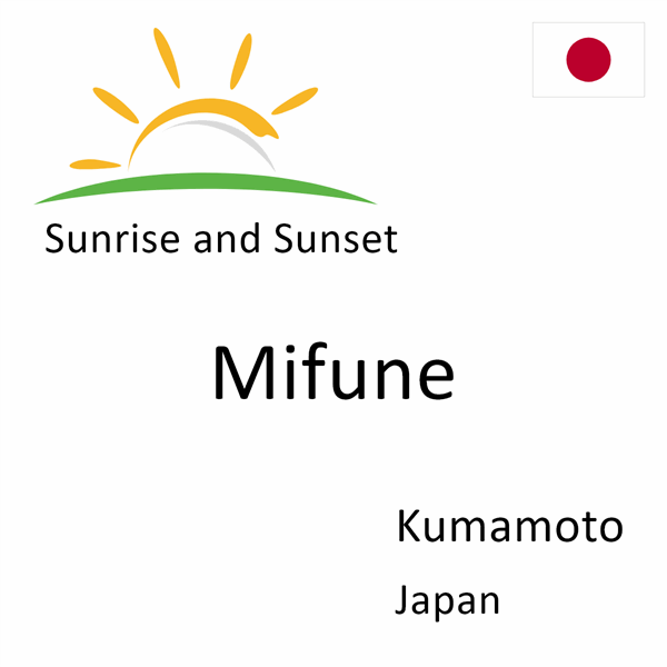 Sunrise and sunset times for Mifune, Kumamoto, Japan