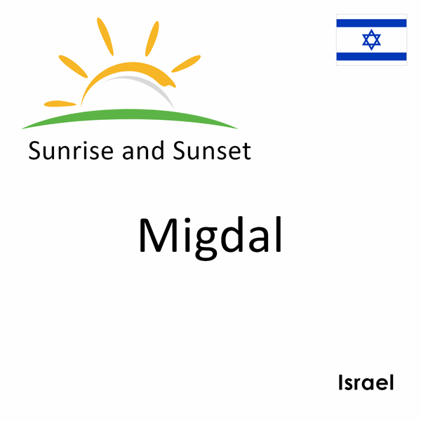 Sunrise and sunset times for Migdal, Israel