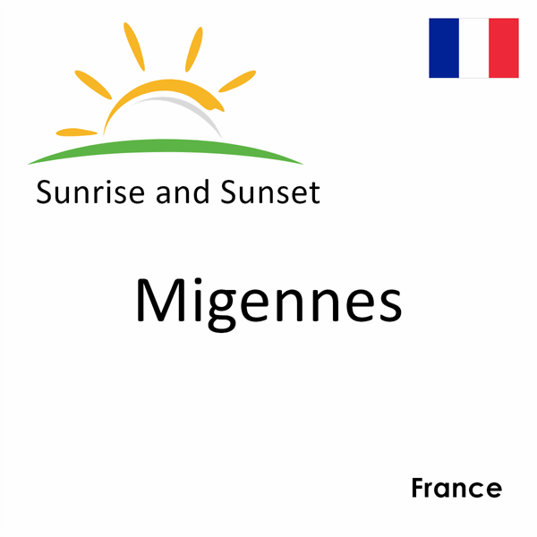 Sunrise and sunset times for Migennes, France