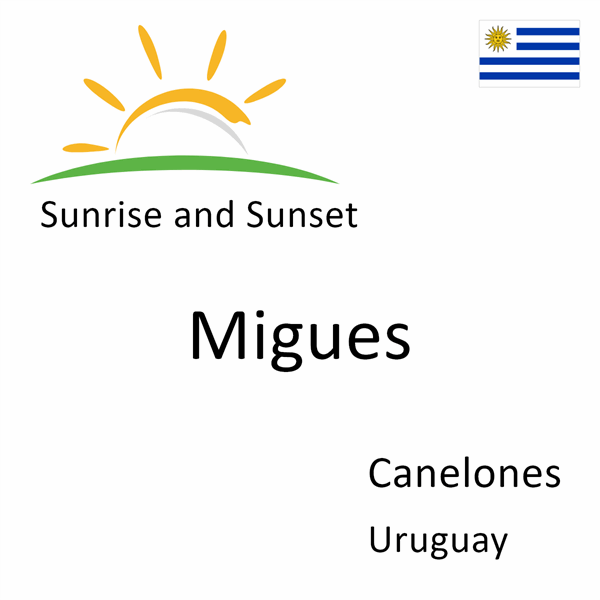Sunrise and sunset times for Migues, Canelones, Uruguay