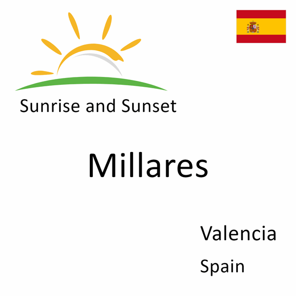 Sunrise and sunset times for Millares, Valencia, Spain