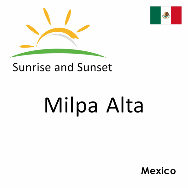 Sunrise and sunset times for Milpa Alta, Mexico