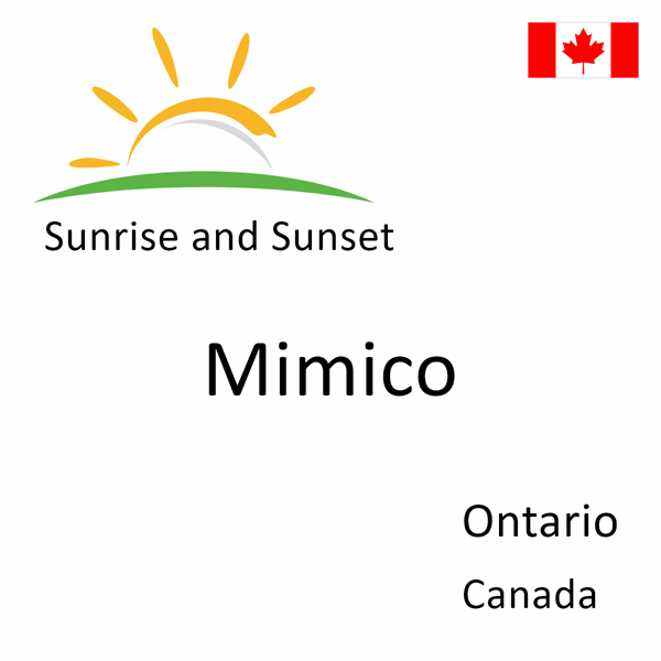 Sunrise and sunset times for Mimico, Ontario, Canada