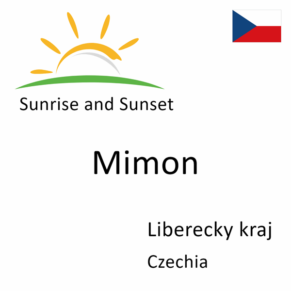 Sunrise and sunset times for Mimon, Liberecky kraj, Czechia