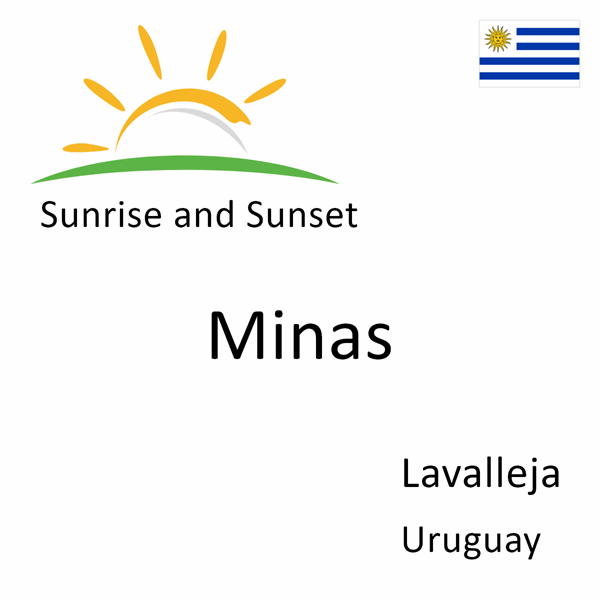 Sunrise and sunset times for Minas, Lavalleja, Uruguay