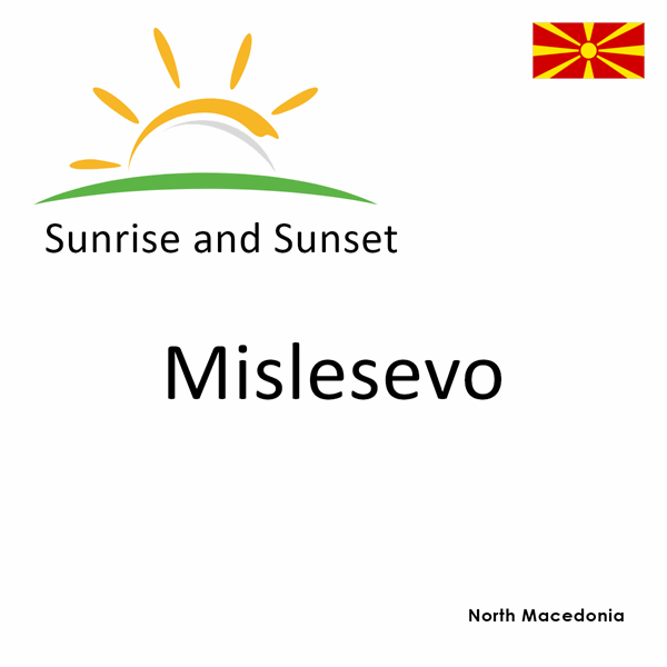 Sunrise and sunset times for Mislesevo, North Macedonia