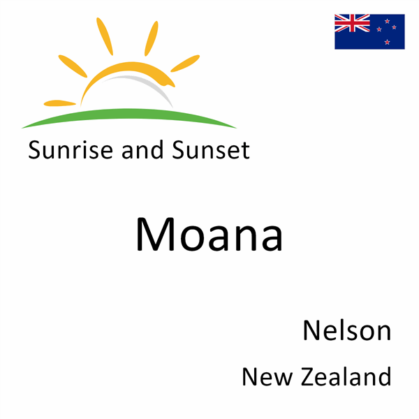 Sunrise and sunset times for Moana, Nelson, New Zealand