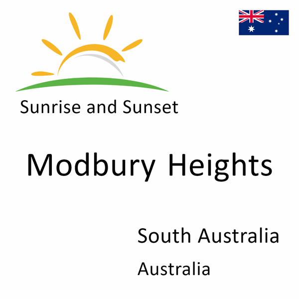 Sunrise and sunset times for Modbury Heights, South Australia, Australia