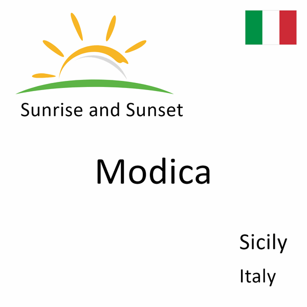 Sunrise and sunset times for Modica, Sicily, Italy