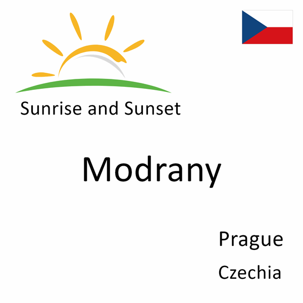 Sunrise and sunset times for Modrany, Prague, Czechia